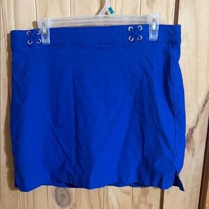 Rafaella Blue Mini Skirt with Lace-Up Detail